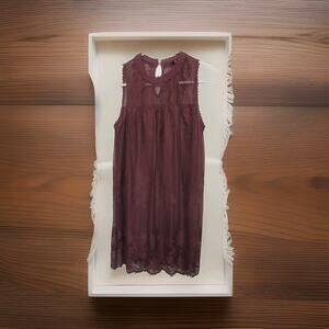 Miss Chievous Floral Peasant Dress Womens M Rose Pink Cottagecore Lace Boho